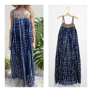 FREE PEOPLE ON MY OWN‎ MAXI SLIP DRESS BLUE